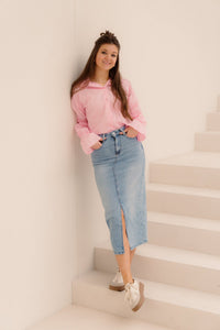 Fenna blouse roze - Bij Keesje - Bij Keesje - Blouse