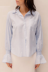 Fenna blouse streep blauw - Bij Keesje - Bij Keesje - Blouse
