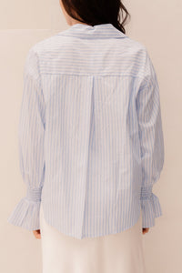 Fenna blouse streep blauw - Bij Keesje - Bij Keesje - Blouse