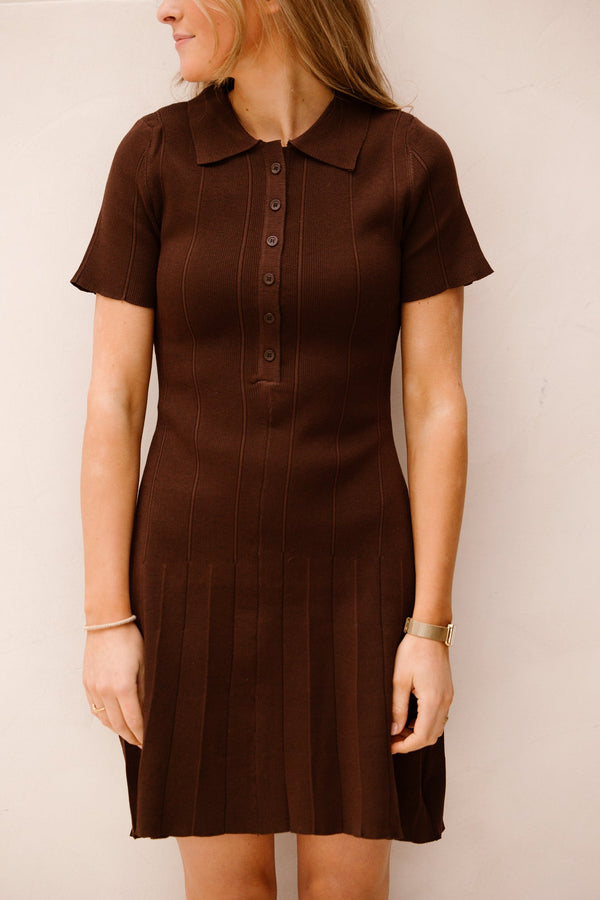 Fenna polo dress brown - Bij Keesje - Bij Keesje - Jurk