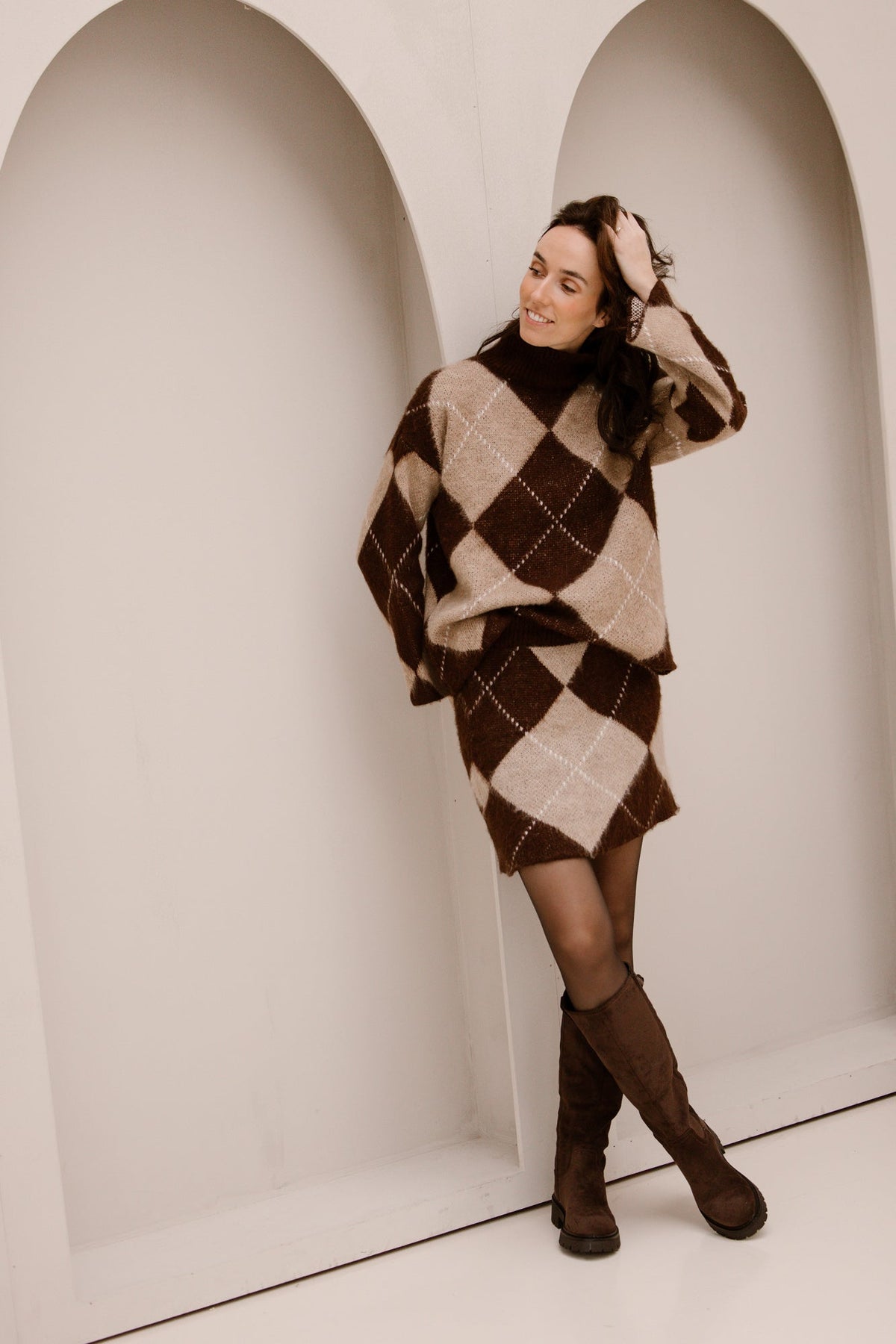 Fere rok ruit bruin - Bij Keesje - Bij Keesje