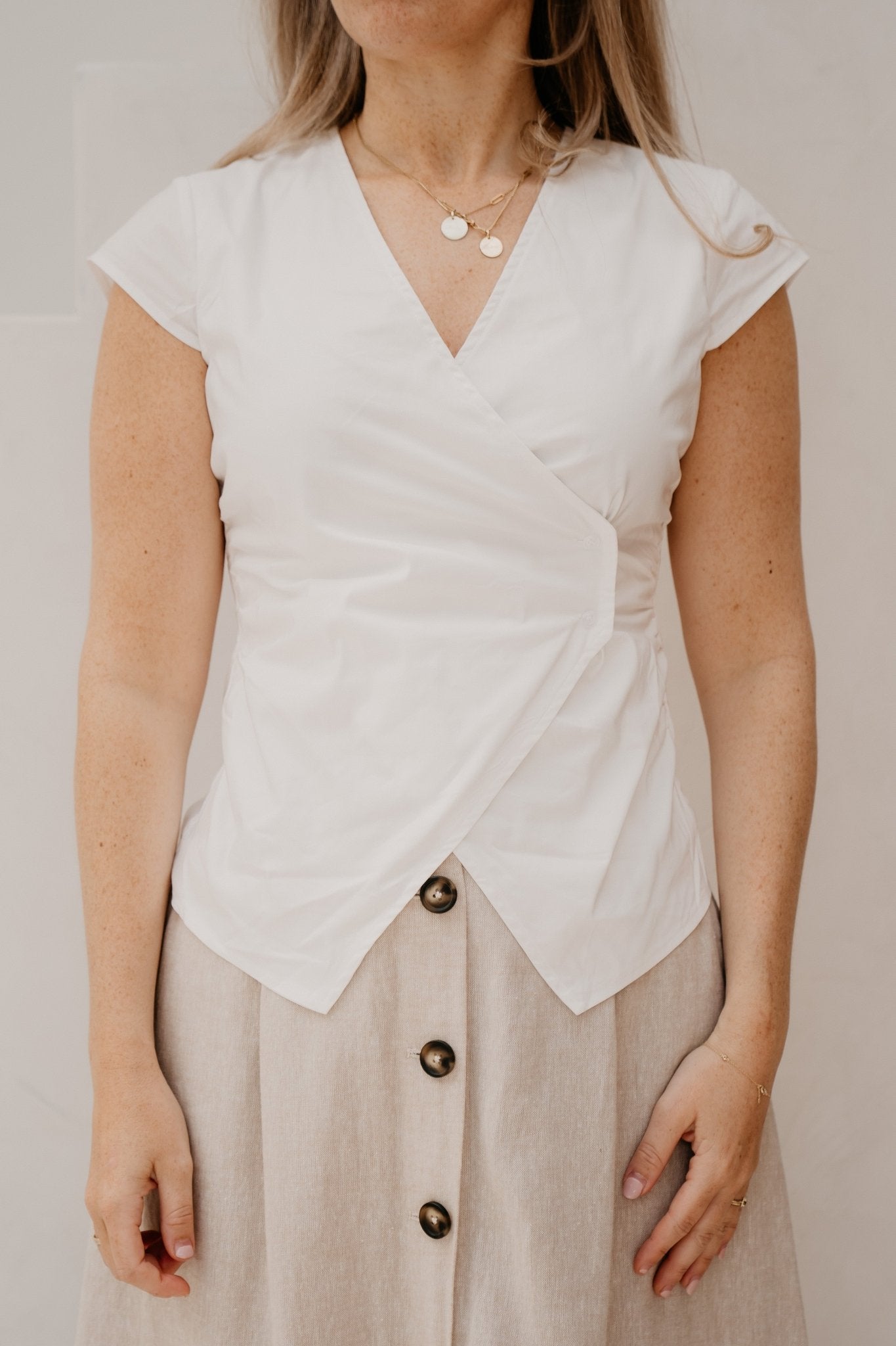 Fidi Poplin Top White - Bij Keesje - Neo Noir - Top