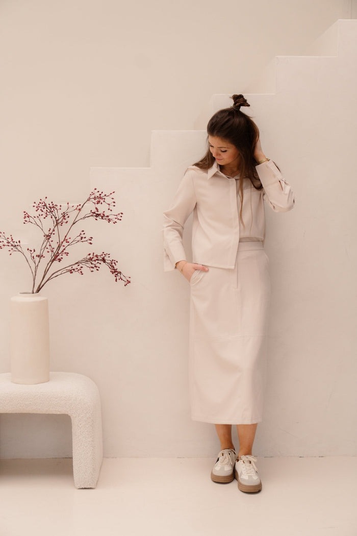 Fien rok beige - Bij Keesje - Bij Keesje - Blouse