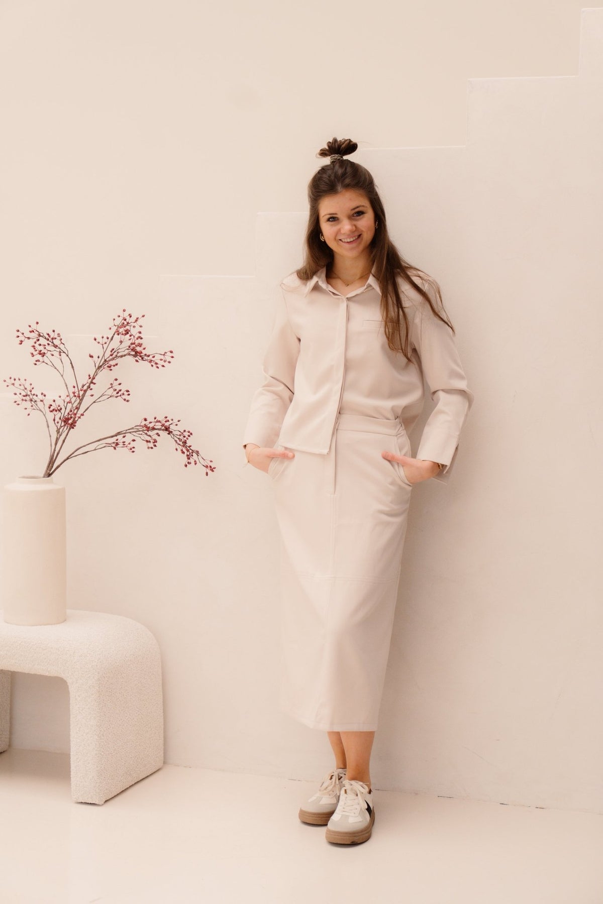 Fien rok beige - Bij Keesje - Bij Keesje - Blouse