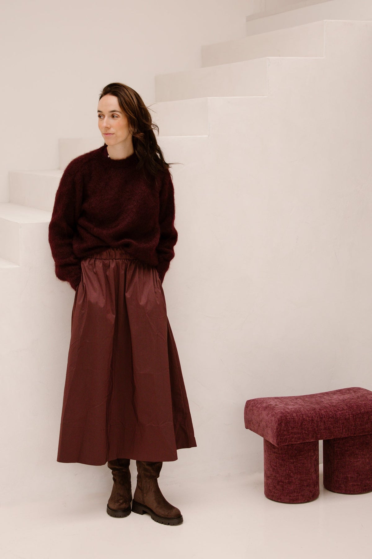 Fiep trui bordeaux - Bij Keesje - Bij Keesje