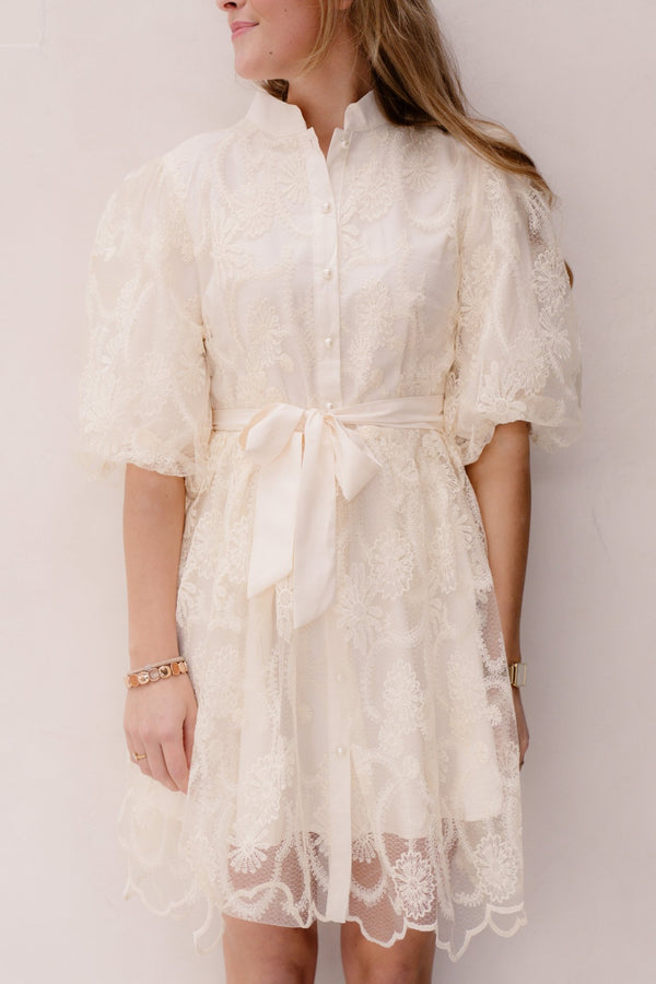 Finette Jurk Beige - Bij Keesje - Bij Keesje - Jurk