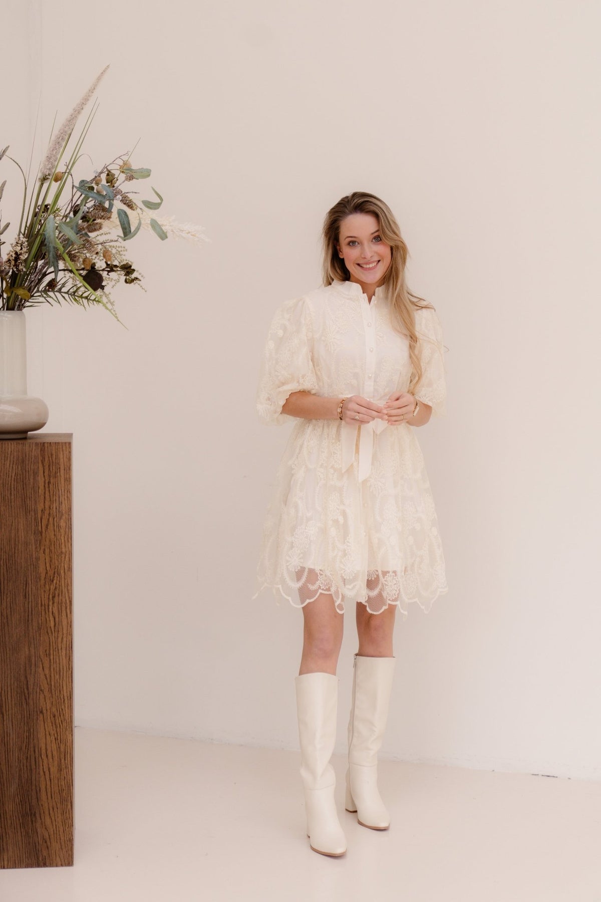 Finette Jurk Beige - Bij Keesje - Bij Keesje - Jurk