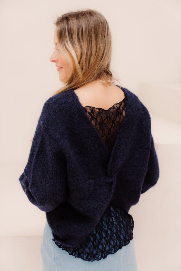 Fleur Trui Navy - Bij Keesje - Bij Keesje - trui