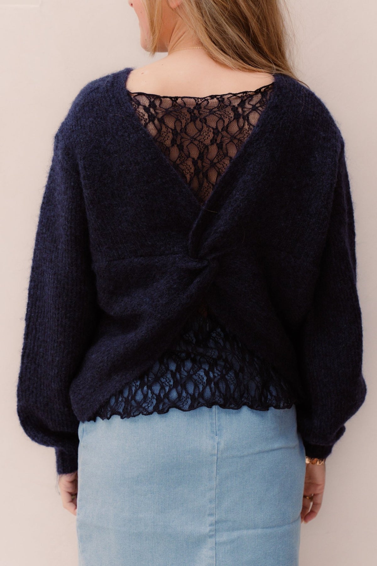 Fleur Trui Navy - Bij Keesje - Bij Keesje - trui