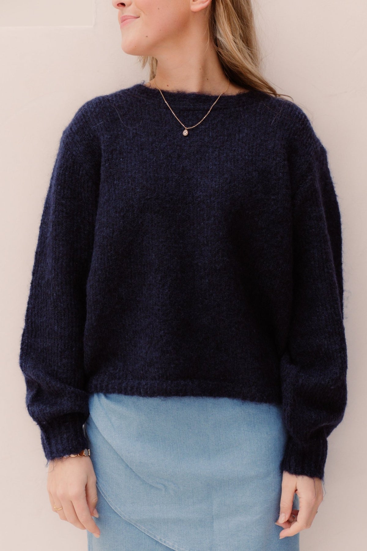 Fleur Trui Navy - Bij Keesje - Bij Keesje - trui