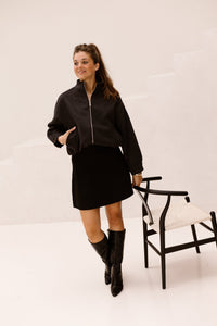 Florine wool bomber jacket antracit - Bij Keesje - Neo Noir - Jas