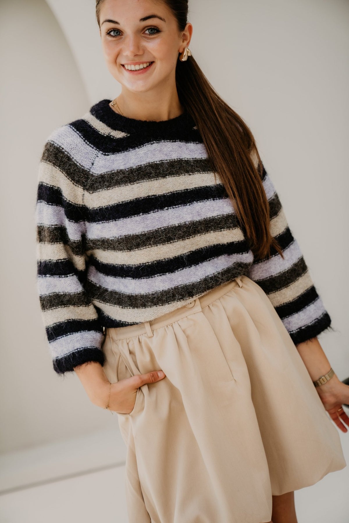 FQgrslulu-Pullover Nightshade Iris Mel - Bij Keesje - Free/Quent - Trui