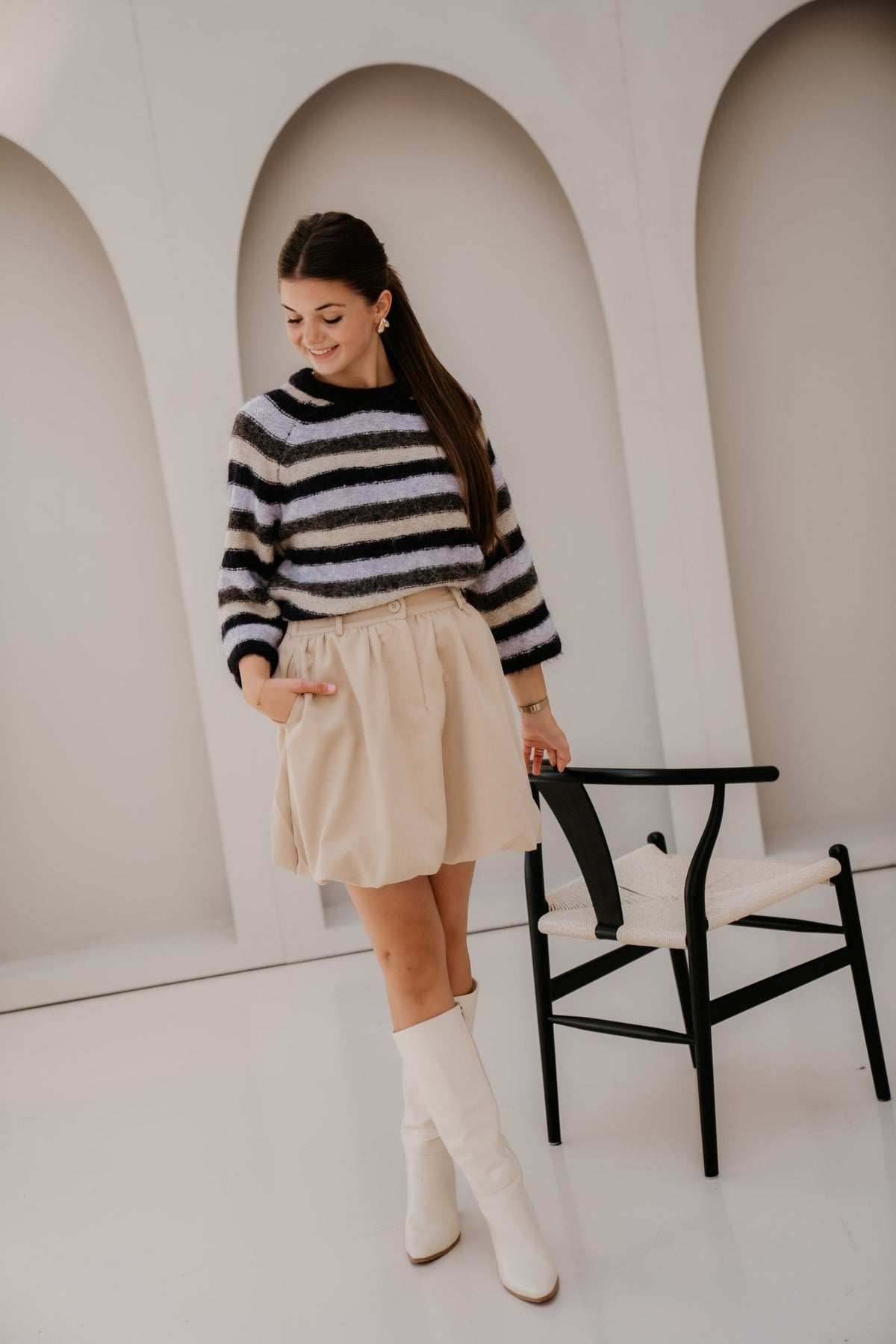 FQgrslulu-Pullover Nightshade Iris Mel - Bij Keesje - Free/Quent - Trui
