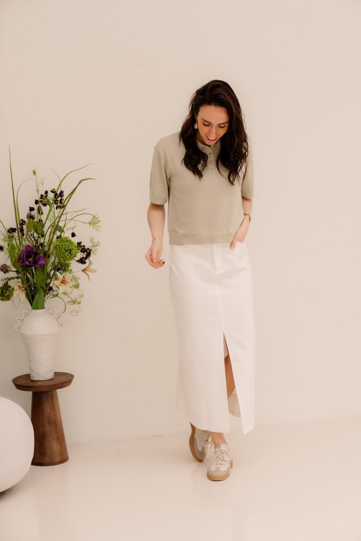 Frankie Denim Skirt Off White - Bij Keesje - Neo Noir - rok