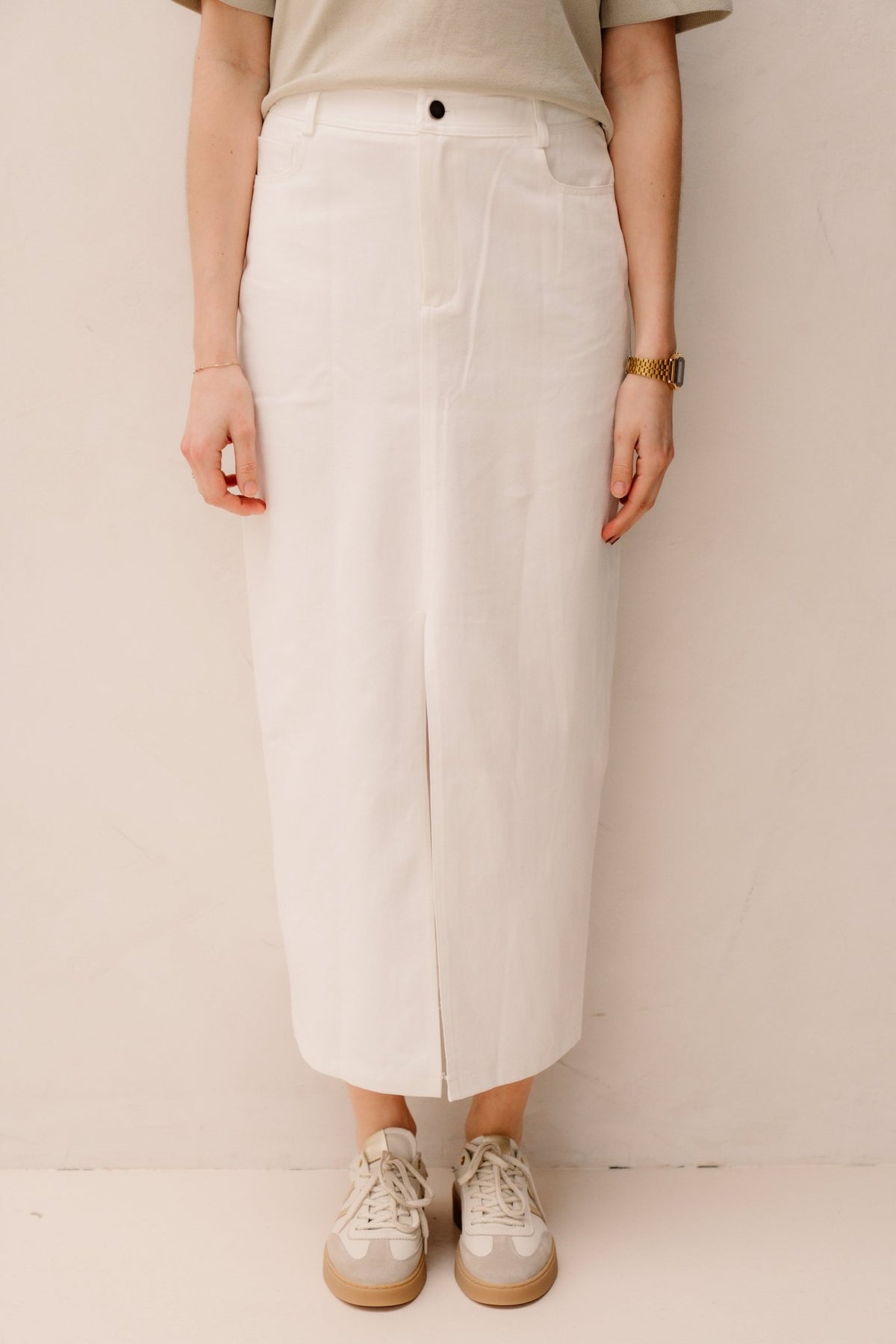 Frankie Denim Skirt Off White - Bij Keesje - Neo Noir - rok