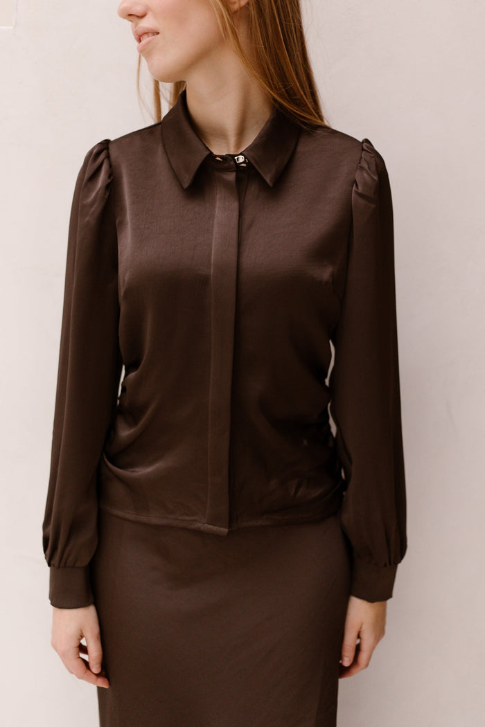 Fransala heavy sateen shirt - Bij Keesje - Neo Noir