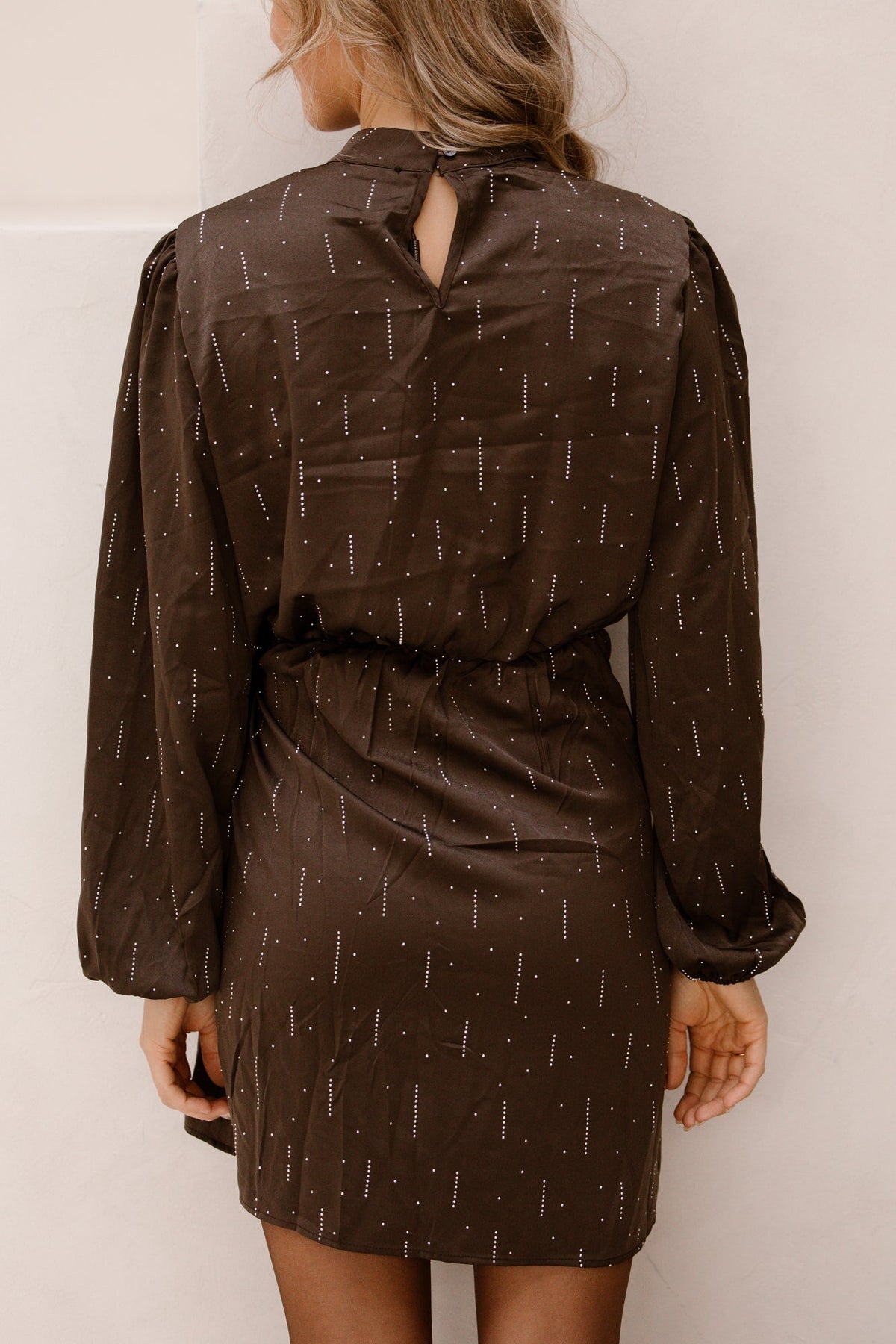 Frederique dress brown tie - Bij Keesje - Bij Keesje