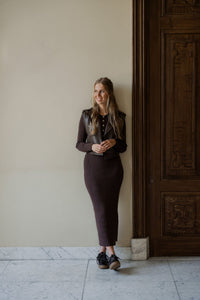 Frederique polo jurk long sleeve brown - Bij Keesje - Bij Keesje The Label
