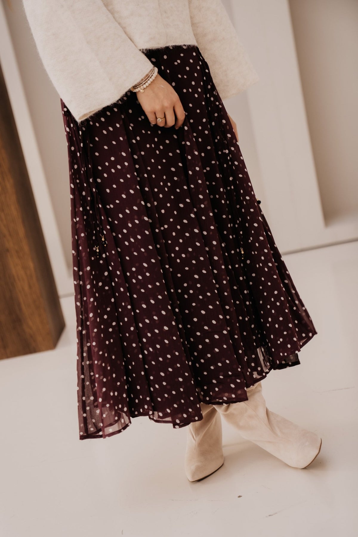 Frieke dot skirt plum - Bij Keesje - Bij Keesje - Rok