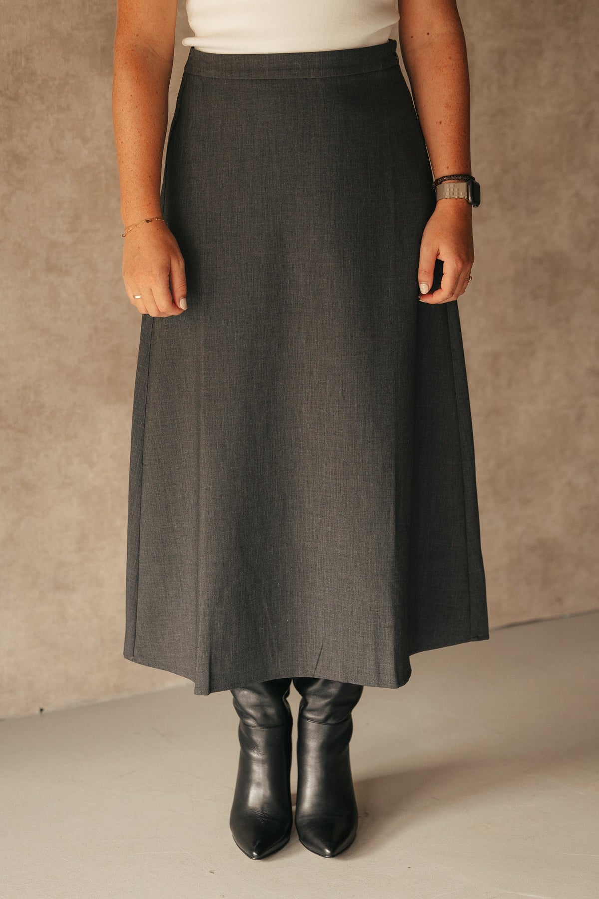 G - maxx elody skirt dark gray - Bij Keesje