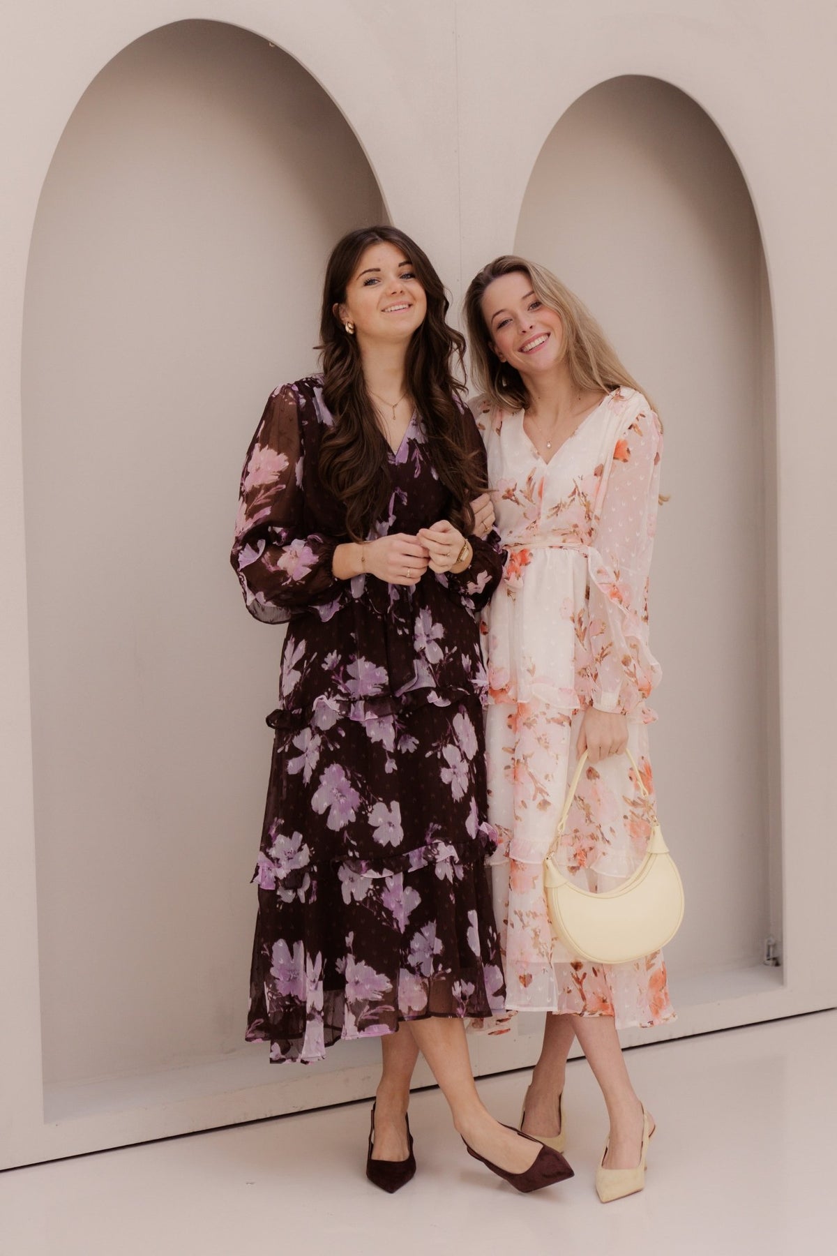 Gaby Jurk Beige/Pink - Bij Keesje - Bij Keesje - Jurk