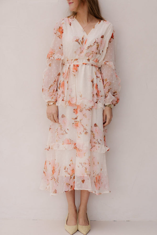 Gaby Jurk Beige/Pink - Bij Keesje - Bij Keesje - Jurk