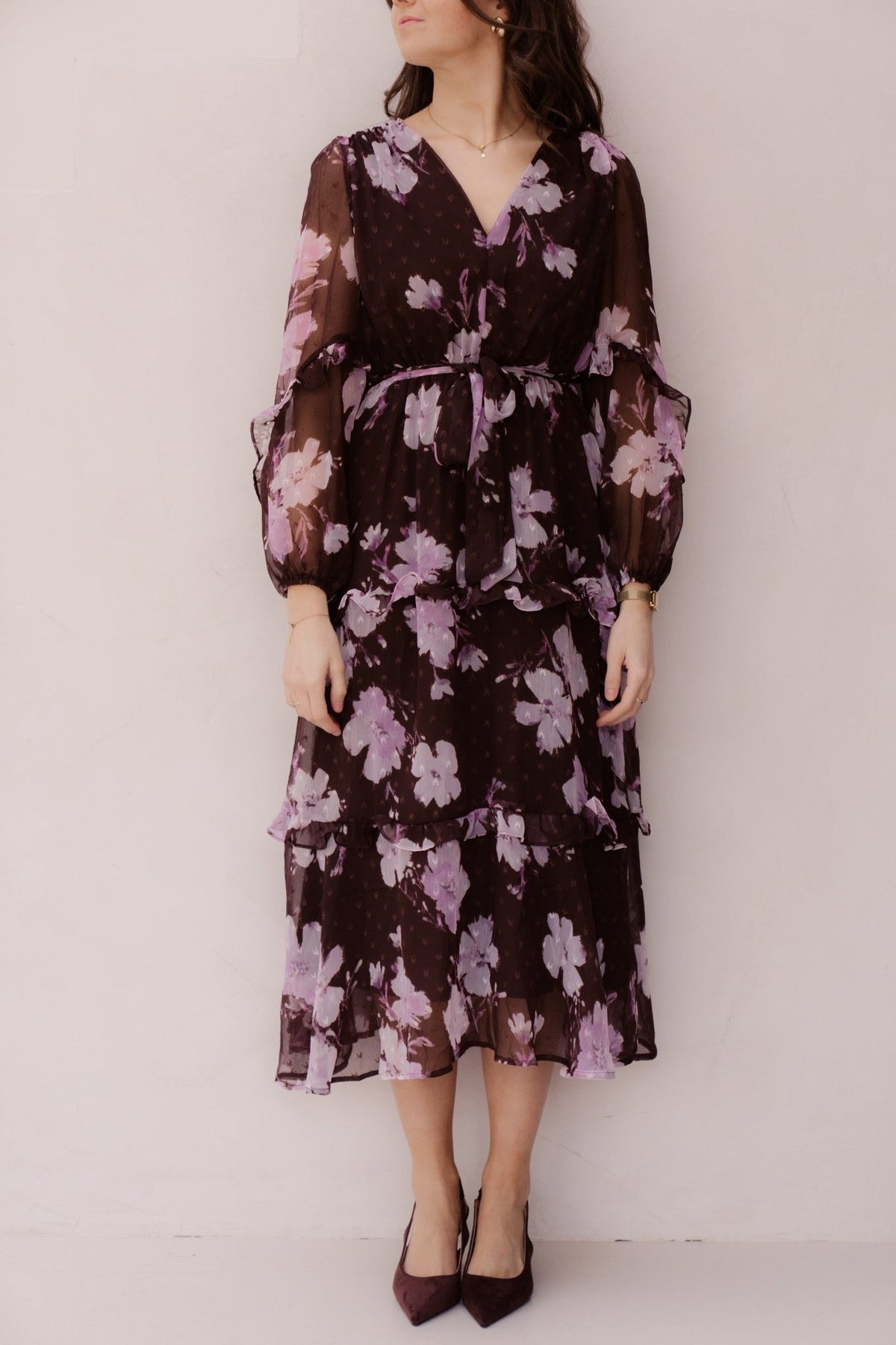 Gaby Jurk Brown/Purple - Bij Keesje - Bij Keesje - Jurk