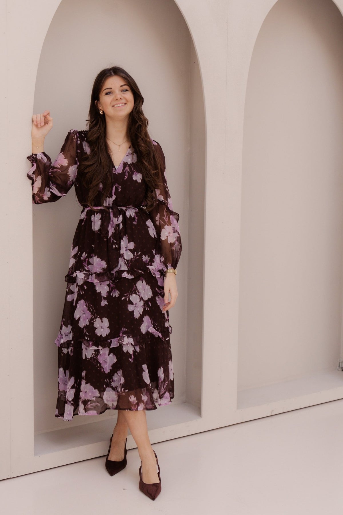 Gaby Jurk Brown/Purple - Bij Keesje - Bij Keesje - Jurk