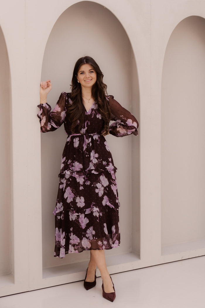 Gaby Jurk Brown/Purple - Bij Keesje - Bij Keesje - Jurk