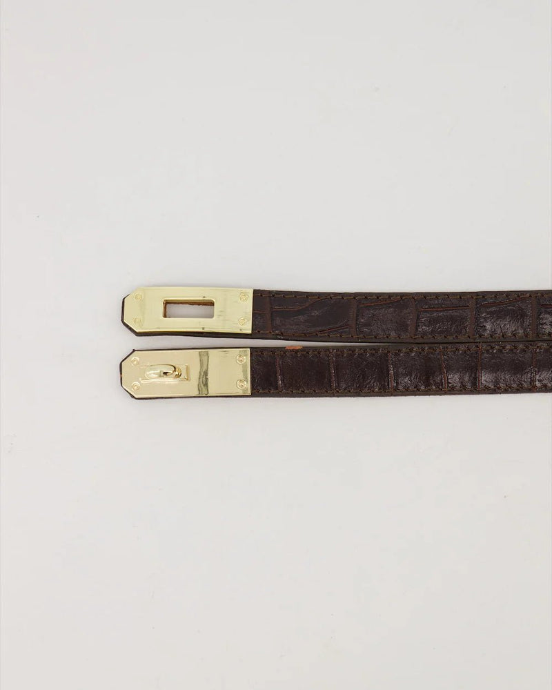 Garcia riem croco donkerbruin - Bij Keesje - Bij Keesje