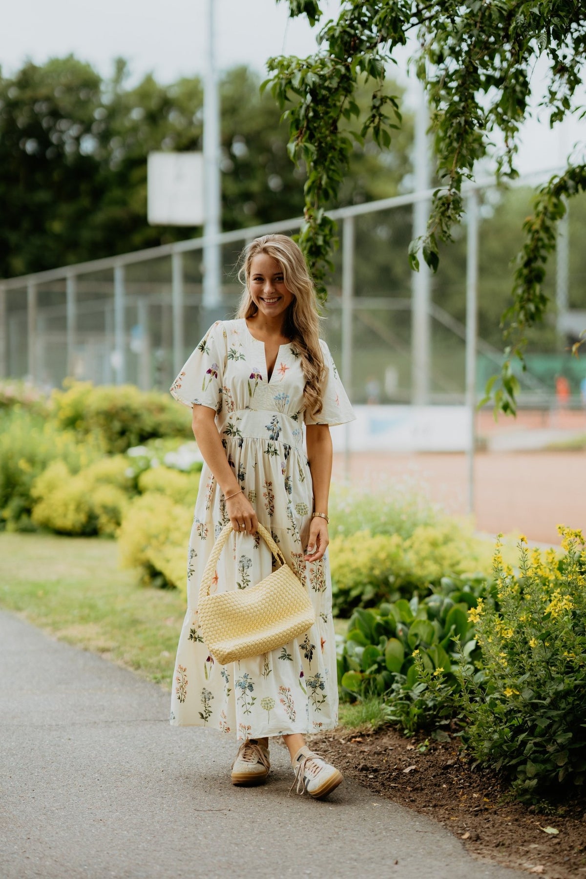 Gardena Flower Rank Dress Off White - Bij Keesje - Neo Noir - Jurk
