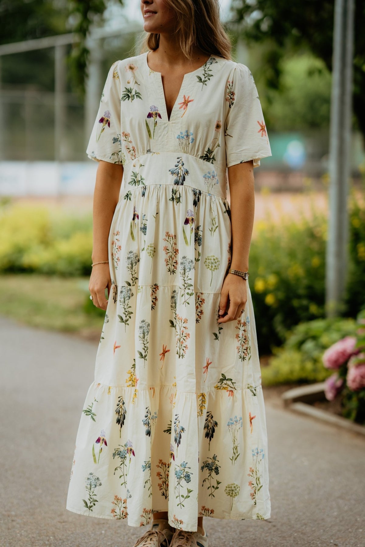 Gardena Flower Rank Dress Off White - Bij Keesje - Neo Noir - Jurk