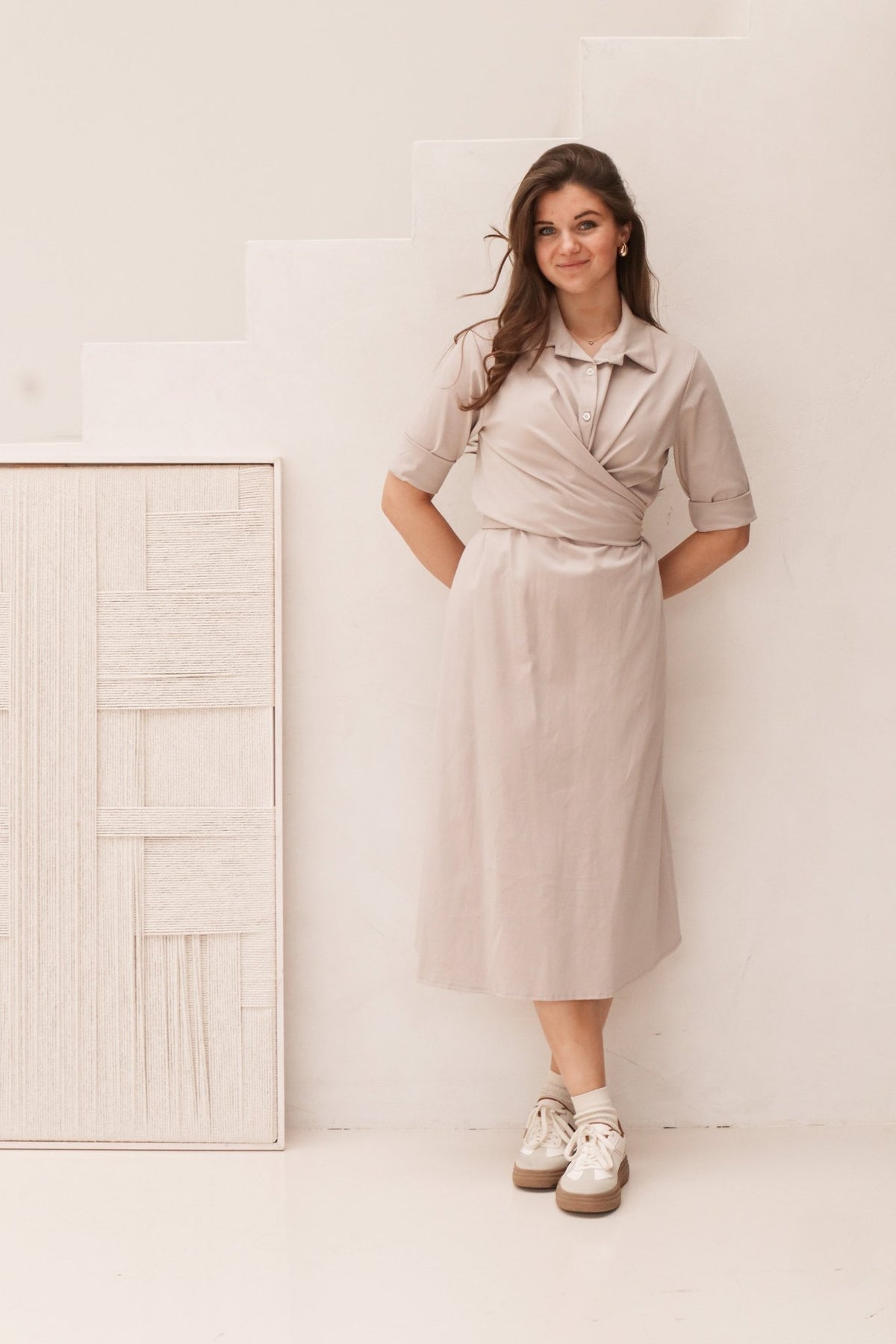 Gemma jurk beige - Bij Keesje - Bij Keesje - Jurk