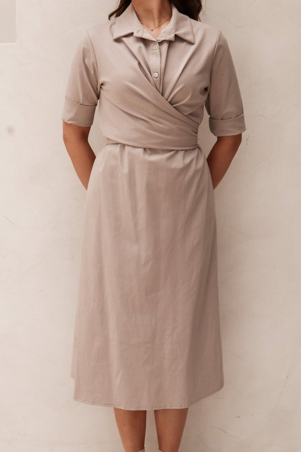 Gemma jurk beige - Bij Keesje - Bij Keesje - Jurk