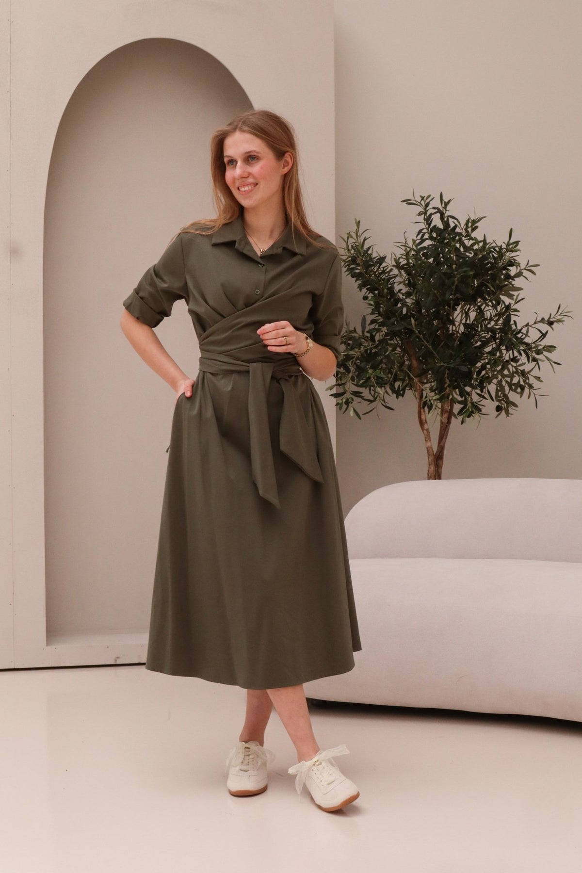 Gemma jurk groen - Bij Keesje - Bij Keesje - Jurk