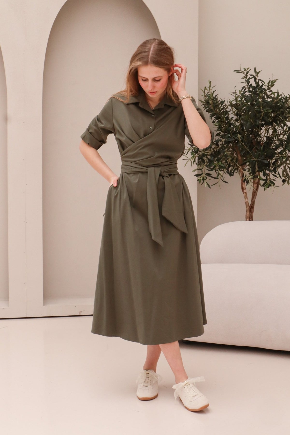 Gemma jurk groen - Bij Keesje - Bij Keesje - Jurk