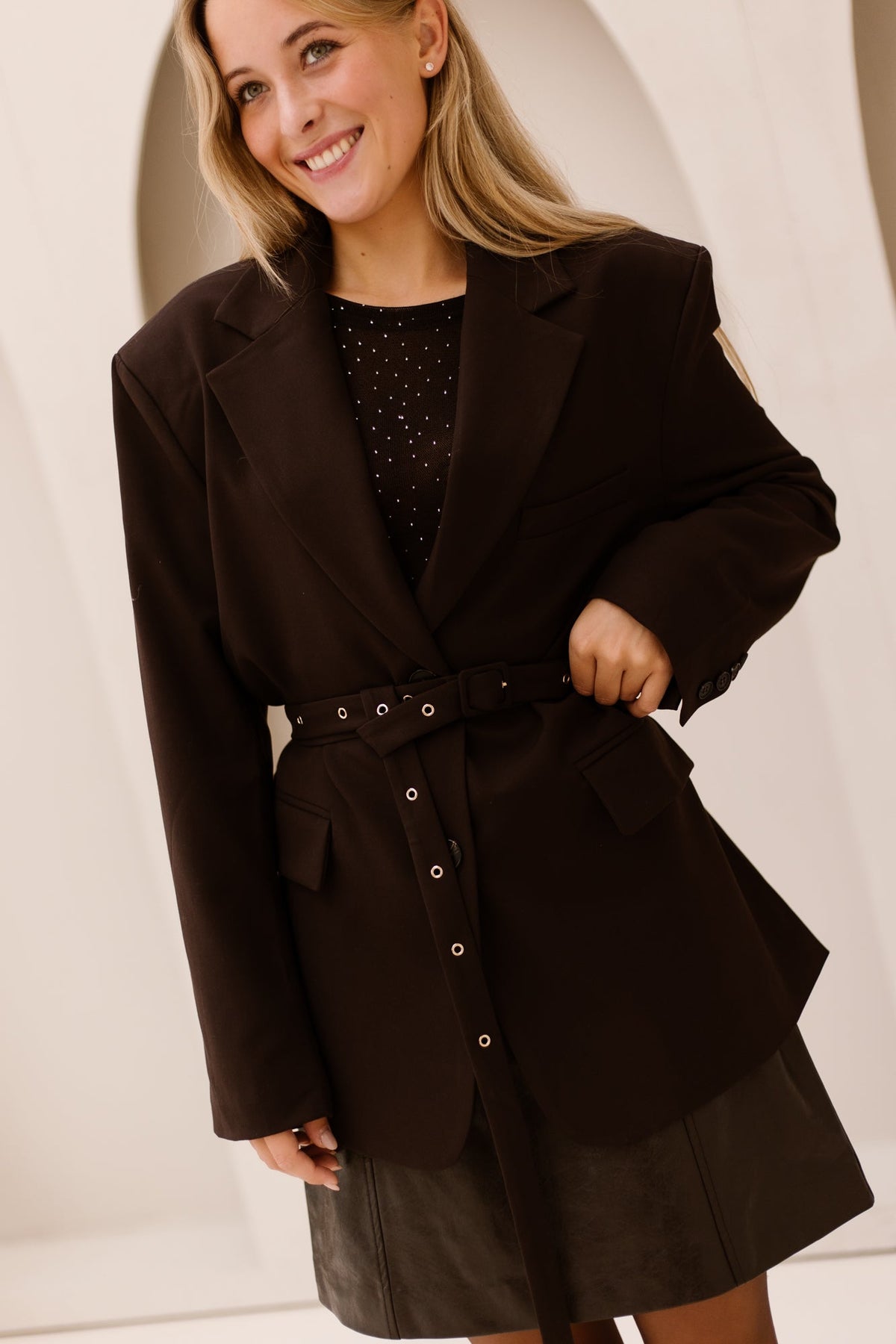Geralda Blazer Dark Brown - Bij Keesje - Bij Keesje - Blazer