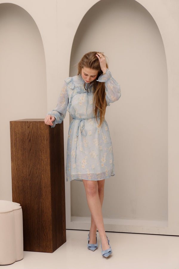 Gerlinde Dress Flower Blue - Bij Keesje - Bij Keesje - Jurk