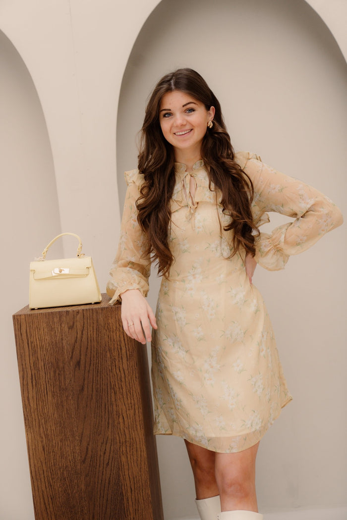 Gerlinde Dress Flower Yellow - Bij Keesje - Bij Keesje - Jurk