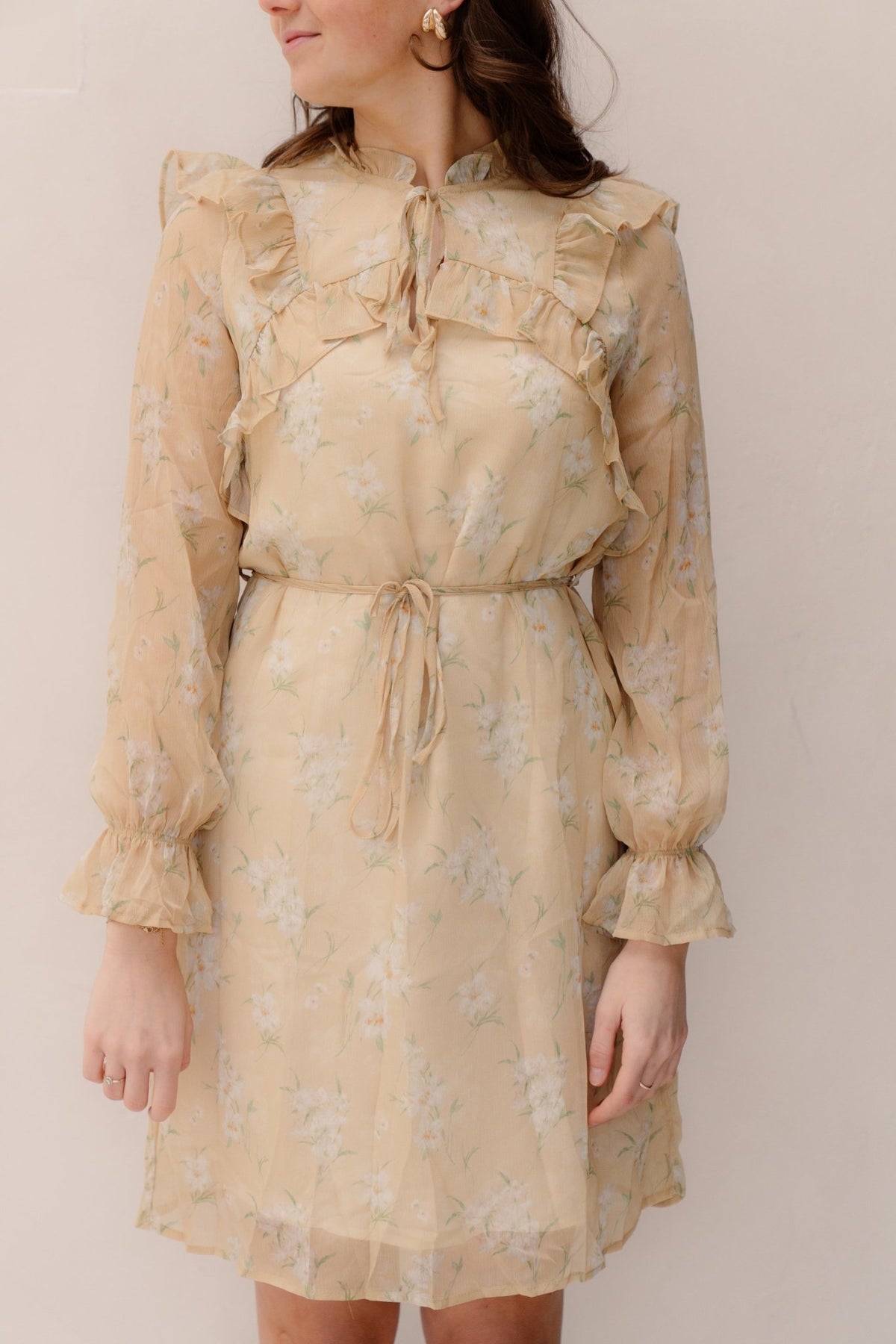 Gerlinde Dress Flower Yellow - Bij Keesje - Bij Keesje - Jurk