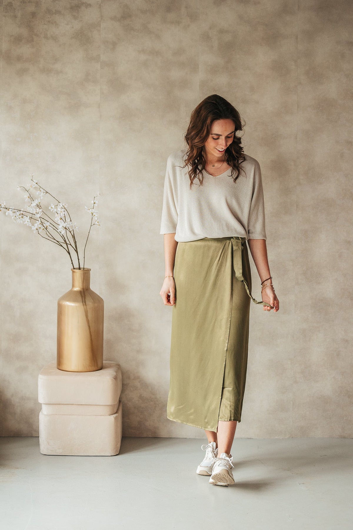 Gia skirt kaki - Bij Keesje