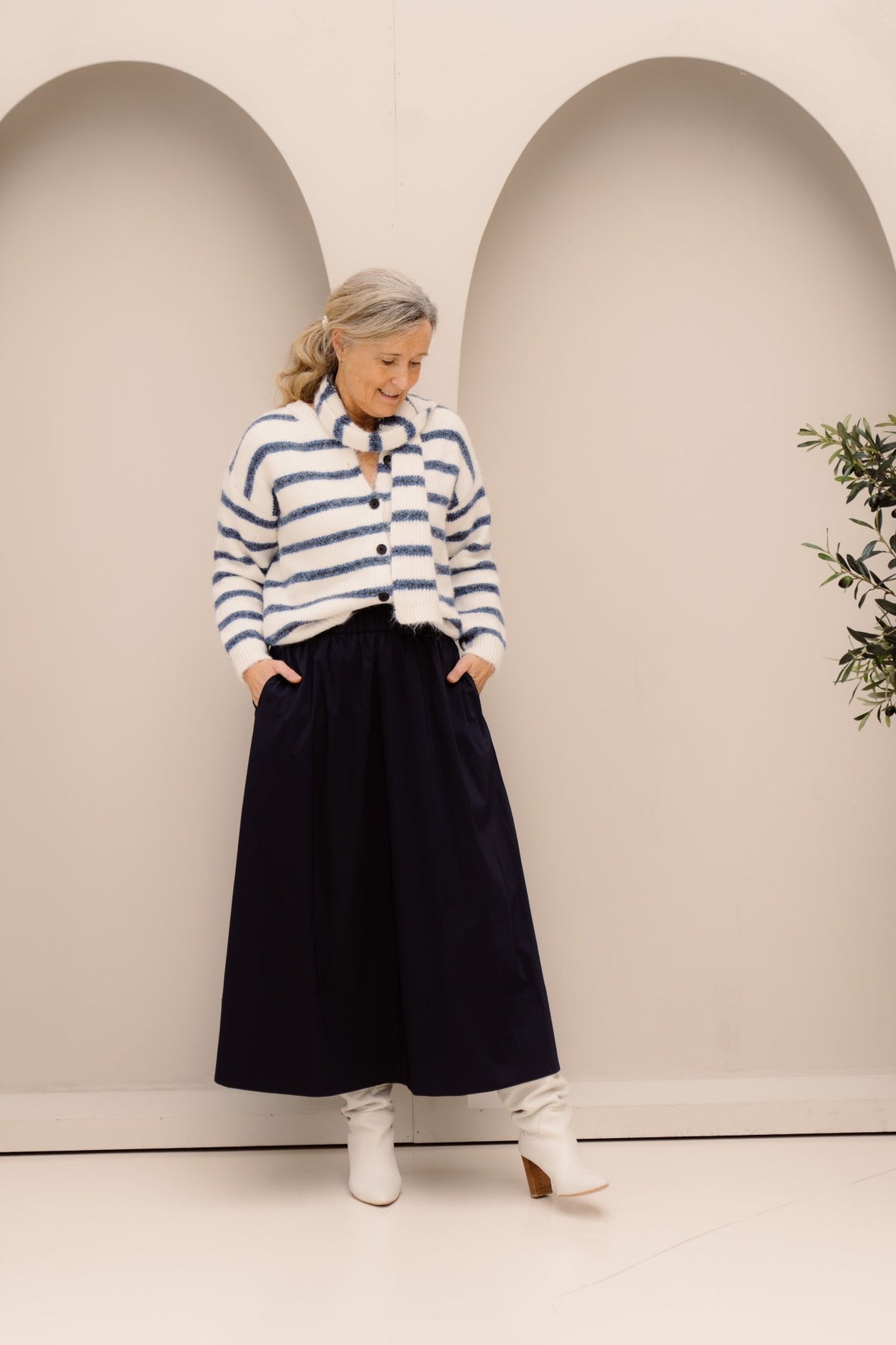 Gia Vest Stripe Navy - Bij Keesje - Bij Keesje - vest