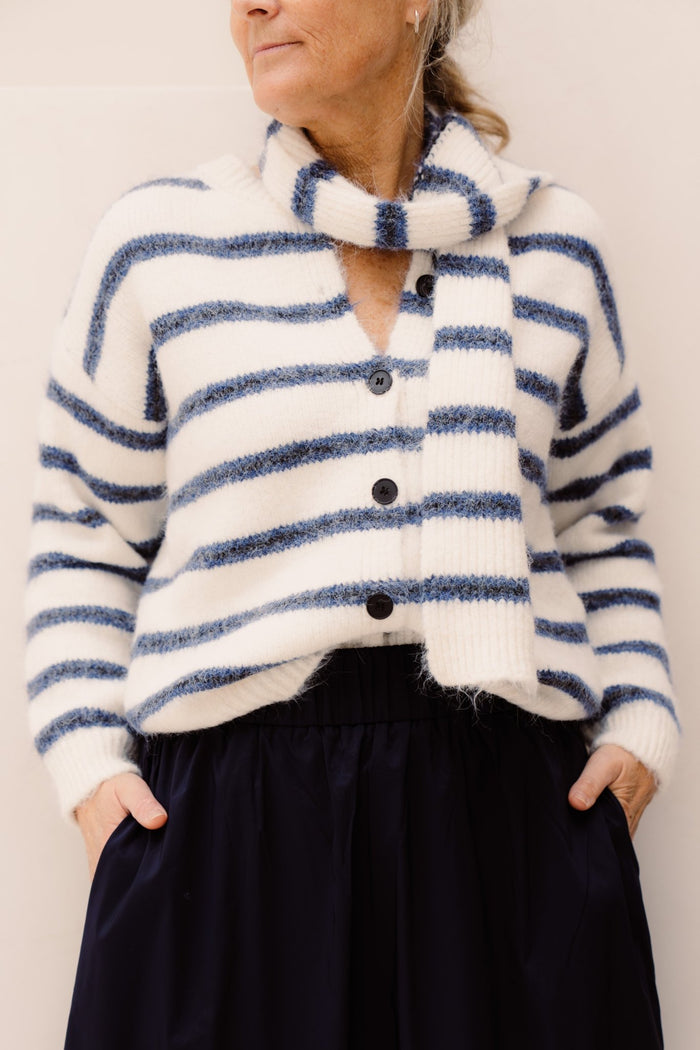 Gia Vest Stripe Navy - Bij Keesje - Bij Keesje - vest