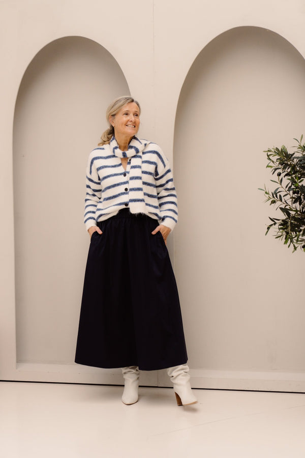 Gia Vest Stripe Navy - Bij Keesje - Bij Keesje - vest