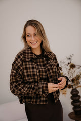 Gijsje ruit bomber brown