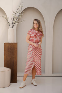 Gilda rok print rood - Bij Keesje - Ange - rok