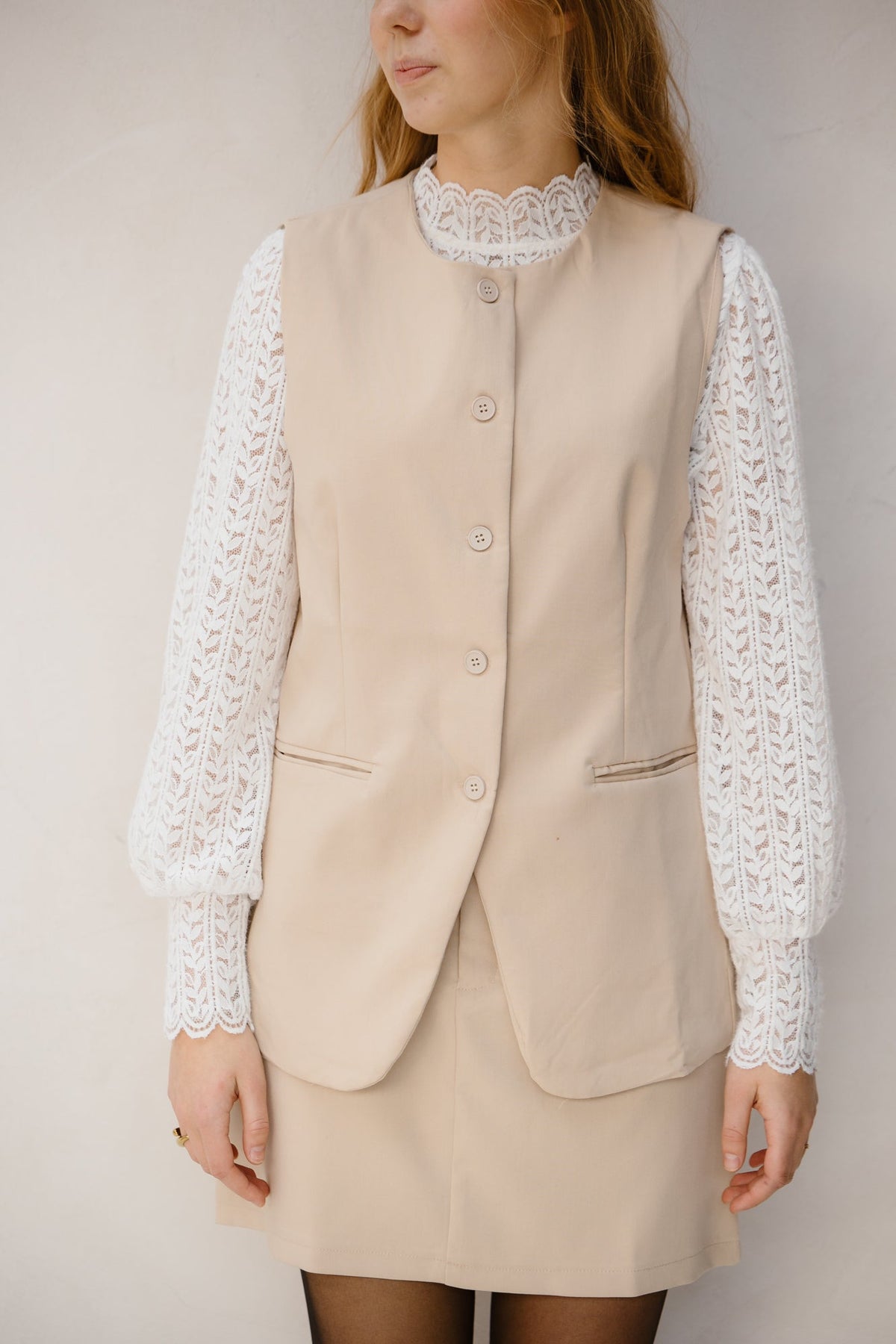 Gilet beige 9845 - Bij Keesje - Bij Keesje