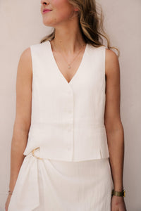 Gilet Crushed Off White 10232 - Bij Keesje - Esqualo - Gilet