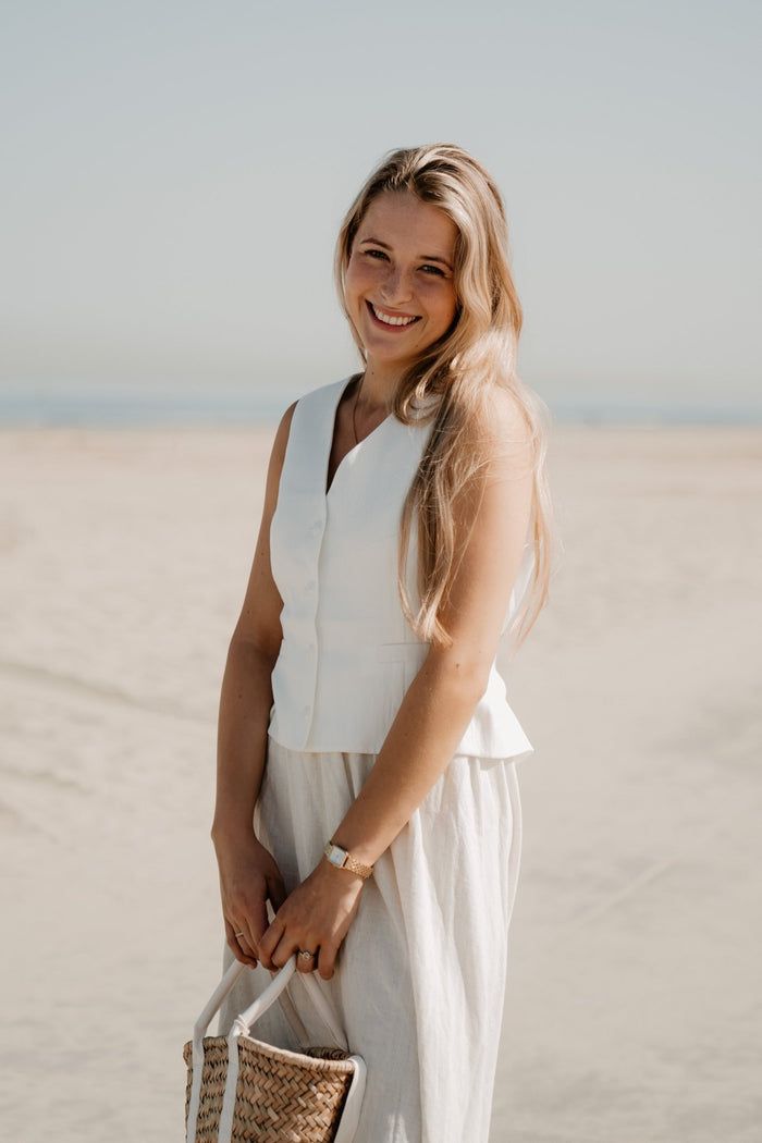 Gilet Crushed Off White 10232 - Bij Keesje - Esqualo - Gilet
