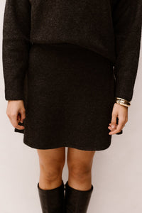 Gisa knit skirt antracit - Bij Keesje - Neo Noir - rok